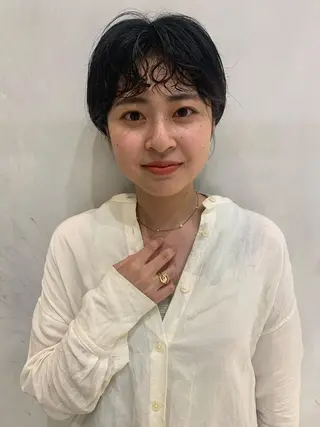 ショート パーマ ミゾブチ ユリカのヘアスタイル
