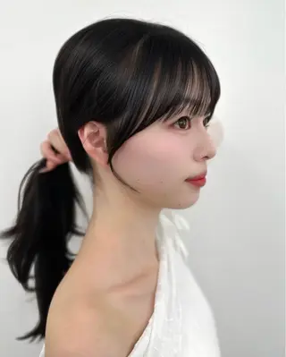 セミロング 前髪顔まわりカット 🌈中村海聖のヘアスタイル