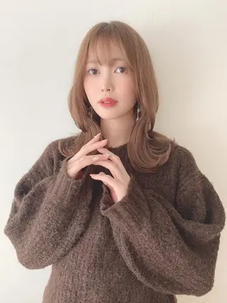 セミロング カラー なりたいが叶う ながしまじゅんきのヘアスタイル