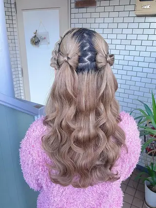 ロング ヘアアレンジ 参列♡デートゆるふわ ヘアメイク🎀みゆうのヘアスタイル