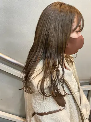 セミロング 艶カラー　宮﨑 蒼のヘアスタイル