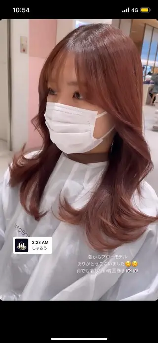 セミロング カラー レイヤーカット/透明 感カラー🐬永井瑠栞のヘアスタイル