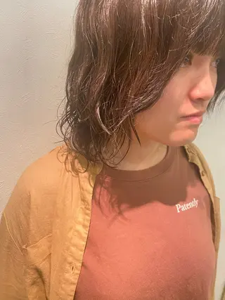 ミディアム パーマ 田崎 暁大のヘアスタイル