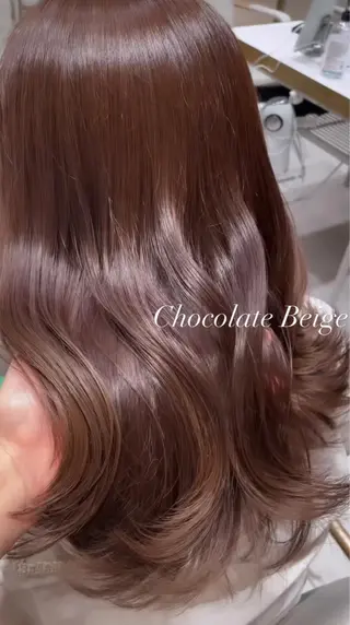ロング カラー ヘアアレンジ 🤎小顔レイヤー /ベージュ🤎友香のヘアスタイル
