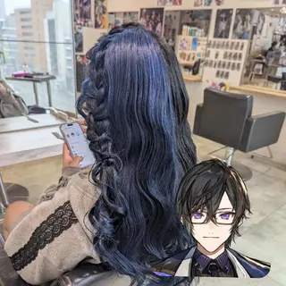 カラー ロング 推しカラー🦉にじさ んじカラー🌈🕒✨のヘアスタイル
