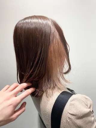 ミディアム カラー ハイトーン×レイヤー /遠藤将太のヘアスタイル