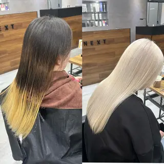 ロング カラー ENA💗NEXT /ハイトーンエクステのヘアスタイル
