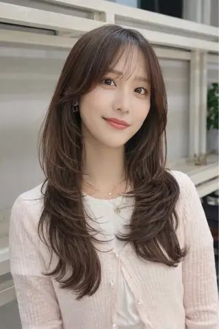 ロング 恵比寿韓国レイヤー× 艶透明感カラー大場のヘアスタイル