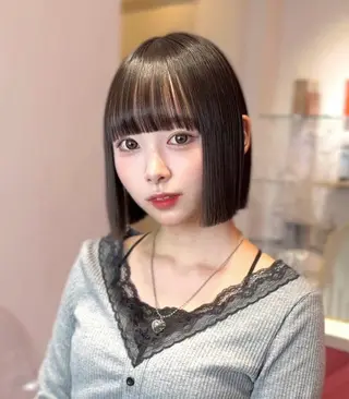 ショート 莉乃/縮毛矯正/髪質 改善/艶カラーのヘアスタイル