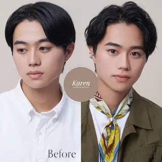 レイヤー 艶々カラーのヘアスタイル