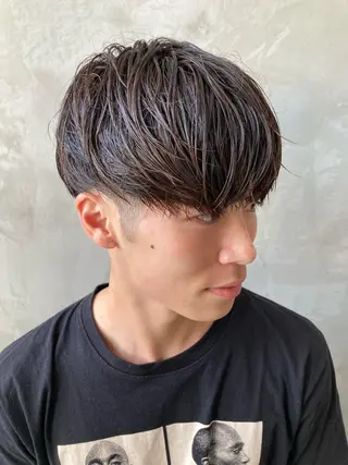ショート カラー メンズ 波巻きスパイラルパー マ/シャドウパーマ駿のヘアスタイル