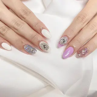 ネイル 23時まで❤︎韓国、 ワンホンネイルのネイルデザイン