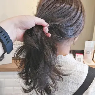 パーマ セミロング hase _のヘアスタイル