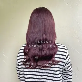 セミロング カラー ゆさこのか ダブルカラー／縮毛のヘアスタイル