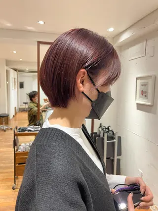 ショート カラー パーマ ヘアアレンジ メンズ キッズ ネイル マツエク・マツパ アイブロウ お洒落パーマ/ボブ ❄️Tomoka❄️のヘアスタイル
