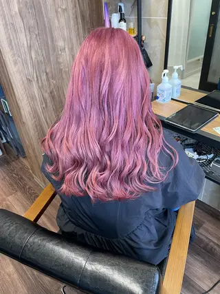 セミロング カラー Lull1人美容室 バレイヤージュのヘアスタイル