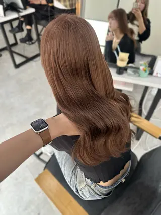 ロング カラー Rinka/梅田/ 透け感カラー🤎のヘアスタイル