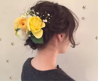 ミディアム ヘアアレンジ 市川 千夏のヘアスタイル