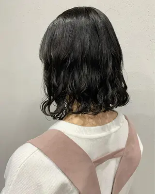 ミディアム パーマ ボブパーマコテ巻き風 パーマNo1深江秀平のヘアスタイル