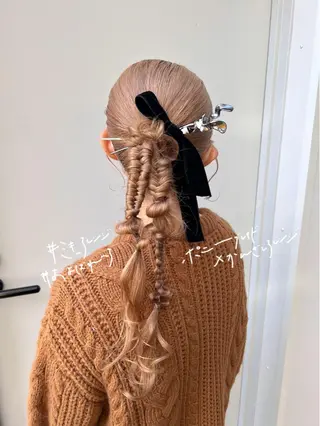 ロング ヘアアレンジ 卒業式お呼ばれ🕊️ ヘアセット✴︎ミキのヘアスタイル