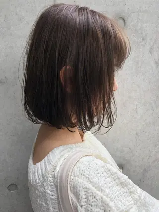 ミディアム 森本裕/オーナー/ ハイトーン/パーマのヘアスタイル