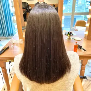 ロング 縮毛矯正 髪質改善 韓国風レイヤー 吉田のヘアスタイル