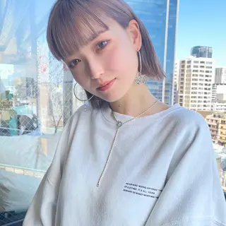ミディアム カラー 🌱大人ハイトーン RENのヘアスタイル