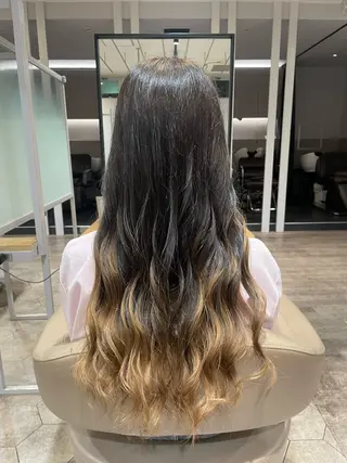 ロング 縮毛矯正×髪質改善× 艶髪カラー 小笠原躍のヘアスタイル