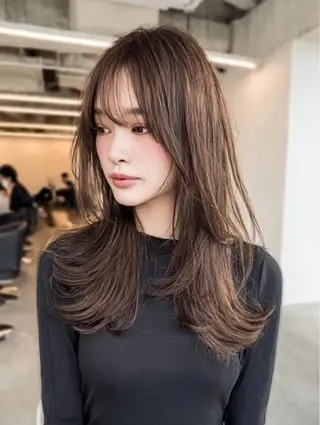 セミロング 絶対可愛い暖色カラー 🌷うる艶🌷結奈✨のヘアスタイル