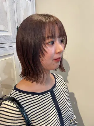 ショート カラー ボブ/顔周りレイヤー 🎀momoka🎀のヘアスタイル