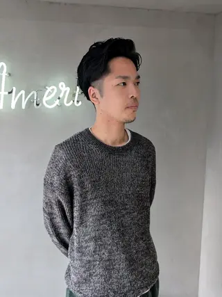ショート カラー パーマ メンズ ヘアアレンジ 【毛流れヘア】 人気No.1/ユウキのヘアスタイル