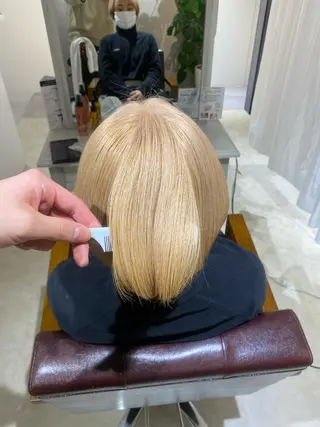 ショート カラー 縮毛矯正とレイヤー カット/杉村凜汰郎のヘアスタイル