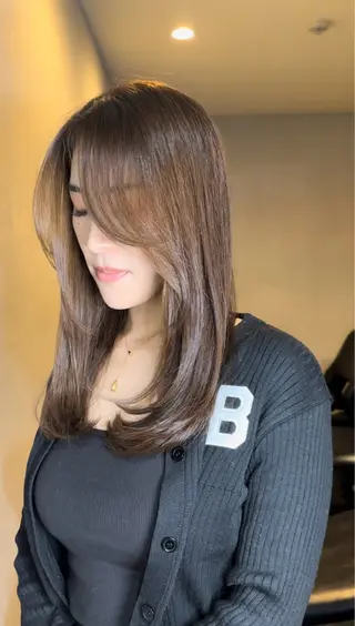 セミロング 海外風ヘア 野田光也のヘアスタイル