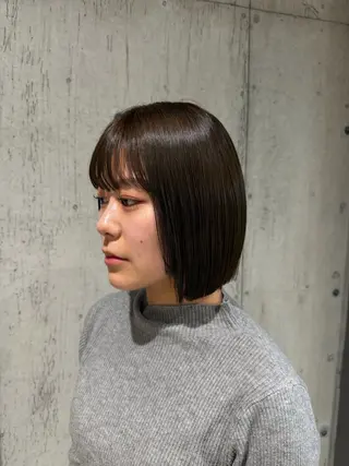 ミディアム カラー ヘアアレンジ ボブ×艶カラー 特化・リクト💥のヘアスタイル