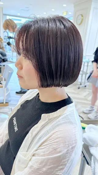 ショート カラー 小顔レイヤー/ ベージュ🤍Rieのヘアスタイル