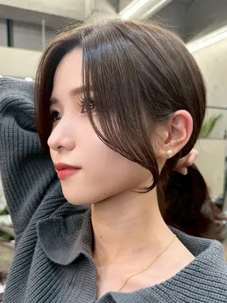 ロング カラー ✨顔まわりカット ✨渋谷人気No.1✨のヘアスタイル