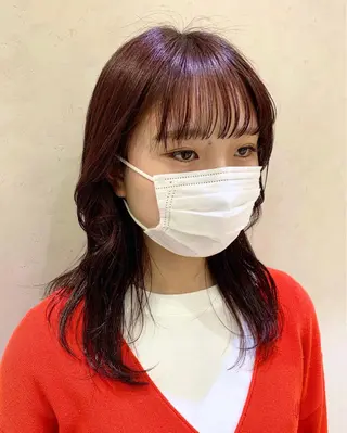 セミロング カラー ヘアアレンジ ayumi🌈 インナーカラー🌈のヘアスタイル