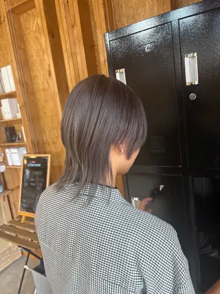 カラー まろみ暖色×ボブ ×chia🕯のヘアスタイル