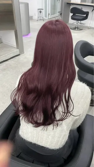 ロング カラー ヘアアレンジ 💗愛され暖色💗 ピンク/レッド💗のヘアスタイル