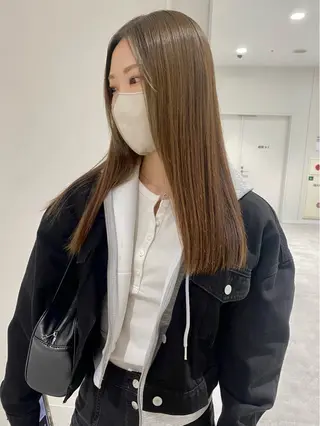 ロング カラー ベージュ/アレンジ /横浜/杉本千夏のヘアスタイル