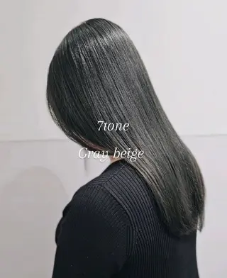 セミロング カラー 縮毛矯正をしている人 のためのカラーのヘアスタイル