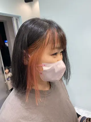 ミディアム カラー 中川 茜里のヘアスタイル
