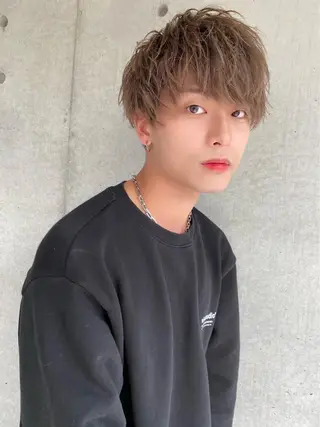 ショート カラー パーマ メンズ 💗🤍透明感カラー 🤍💗kanonのヘアスタイル
