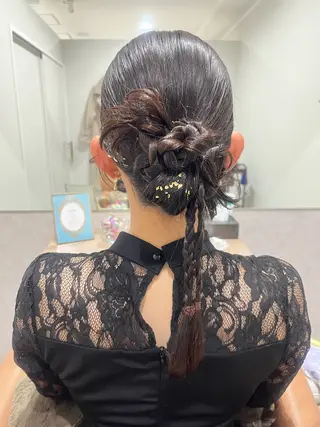 セミロング ヘアアレンジ 藤原 珠花のヘアスタイル