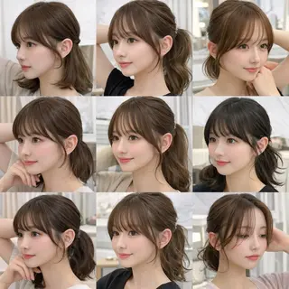 ロング カラー ヘアアレンジ えびけん/色落ちまで 可愛い♥️のヘアスタイル