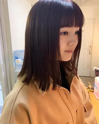 ミディアム カラー パーマ美容師 hanaのヘアスタイル