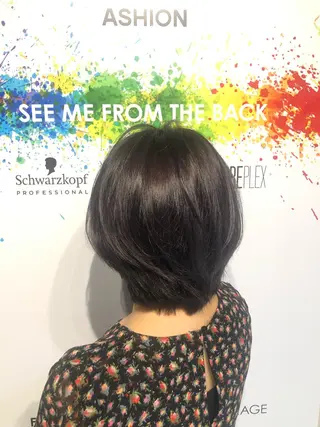 ショート カラー レイヤー×髪質改善 ×透明感/杉田 圭のヘアスタイル