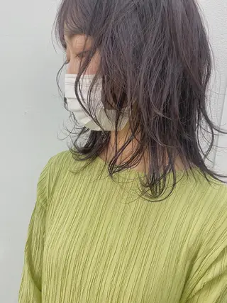 ミディアム カラー パーマ ヘアアレンジ ニュアンスヘア🌔 nanakoのヘアスタイル