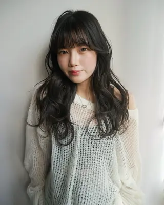 ロング カラー 森田遥奈/透明感カラ ー/似合わせカットのヘアスタイル