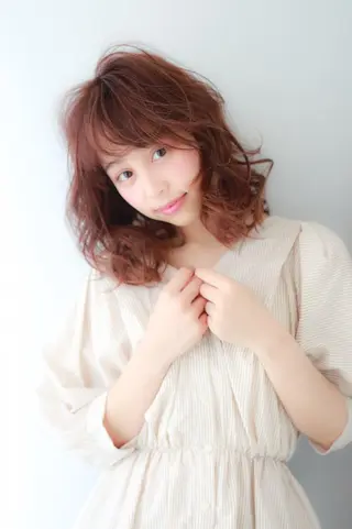 ミディアム カラー パーマ レイヤーカット✂️ 横浜No1♡下鳥翔子のヘアスタイル